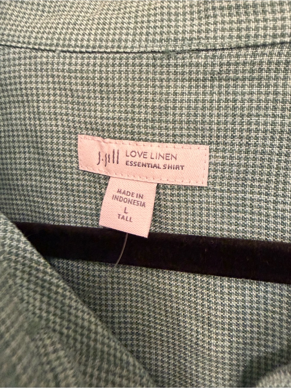 J Jill linen blouse light green large tall - Picture 4 of 6